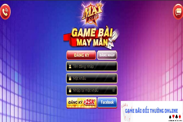 Đăng ký và đăng nhập MayClub gamebaidoithuongonlinelive