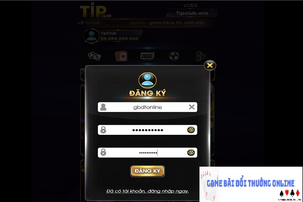 Đăng ký Tip Club gamebaidoithuongonlinelive