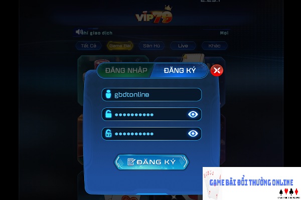Đăng ký Vip79 gamebaidoithuongonlinelive