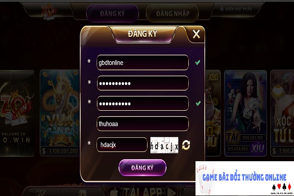 Đăng ký ZoWin gamebaidoithuongonlinelive