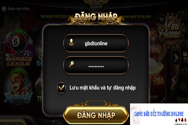 Đăng nhập KingFun gamebaidoithuongonlinelive