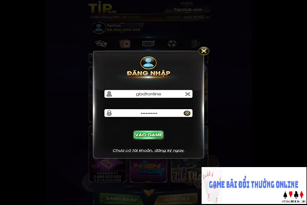 Đăng nhập Tip Club gamebaidoithuongonlinelive