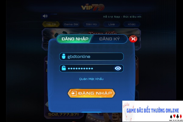 Đăng nhập Vip79 gamebaidoithuongonlinelive