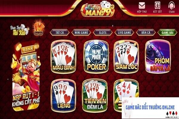 Kho game Man79 gamebaidoithuongonlinelive