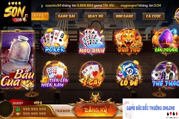 Kho game SonClub gamebaidoithuongonlinelive