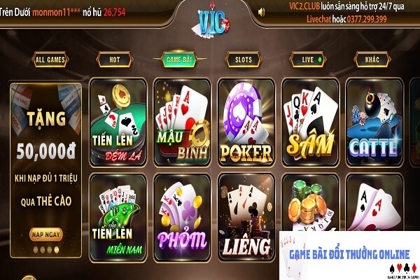 Kho game Vic Club gamebaidoithuongonlinelive