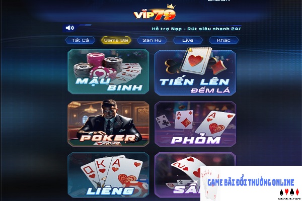 Kho game Vip79 gamebaidoithuongonlinelive