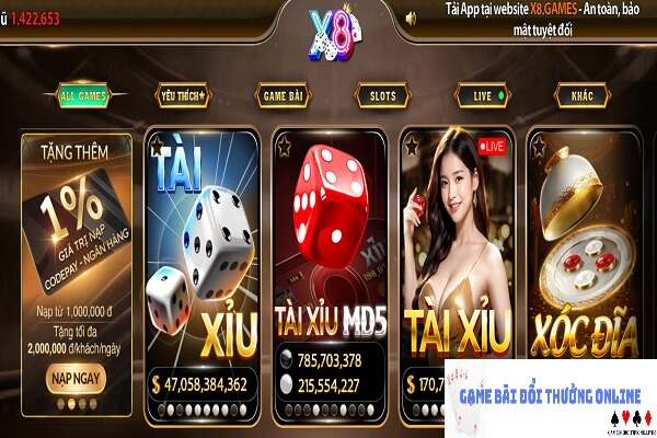 Kho game X8 Club gamebaidoithuongonlinelive