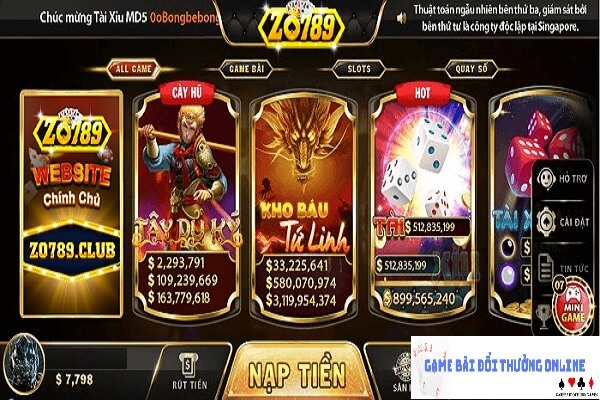 Zo789 gamebaidoithuongonlinelive