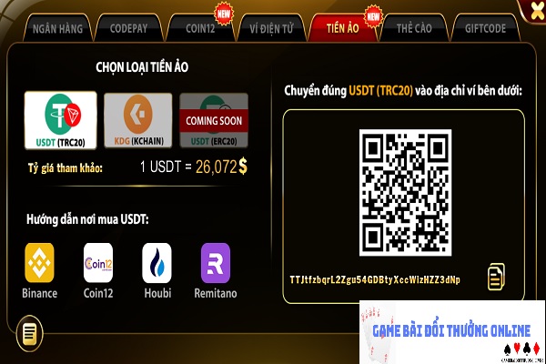 Nạp tiền Choang Club gamebaidoithuongonlinelive