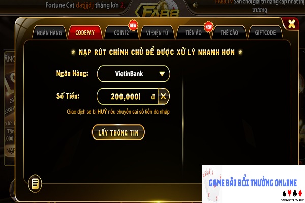 Nạp tiền FA88 gamebaidoithuongonlinelive