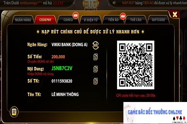 Nạp tiền Hit CLub gamebaidoithuongonlinelive