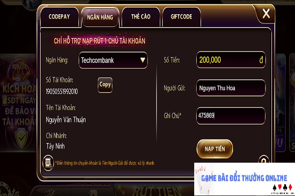 Nạp tiền ZoWin gamebaidoithuongonlinelive