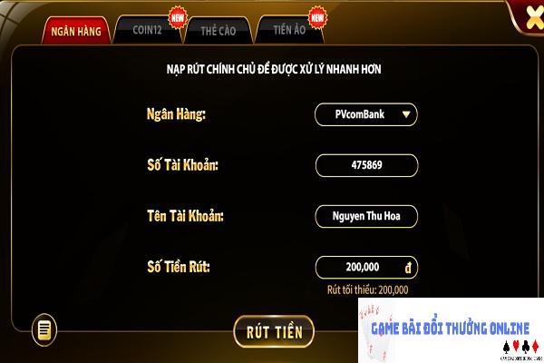 Rút tiền Gao86 gamebaidoithuongonlinelive