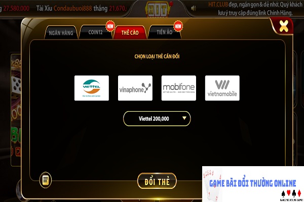 Rút tiền Hit CLub gamebaidoithuongonlinelive