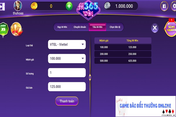 Rút tiền M365Vin gamebaidoithuongonlinelive