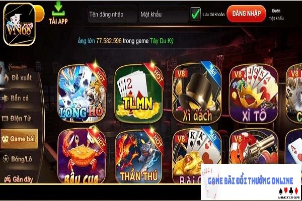Cổng game VN68 gamebaidoithuongonlinelive