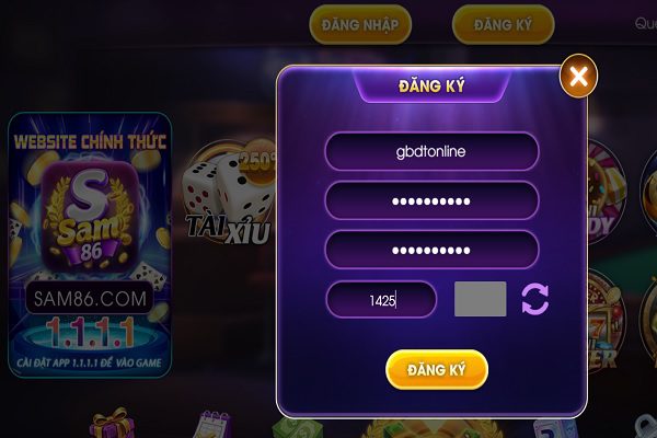 Đăng ký Sam86 gamebaidoithuongonlinelive