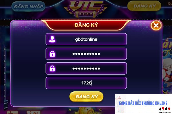 Đăng ký Vic Play gamebaidoithuongonlinelive