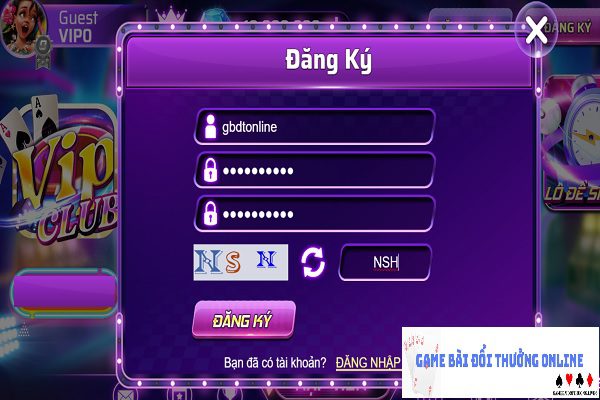 Đăng ký VipClub gamebaidoithuongonlinelive