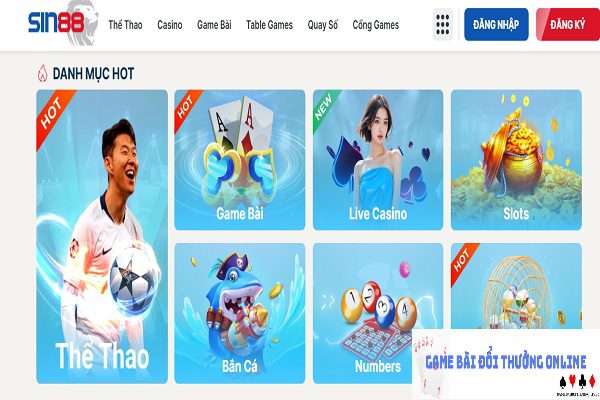 Game bài Sin88 gamebaidoithuongonlinelive