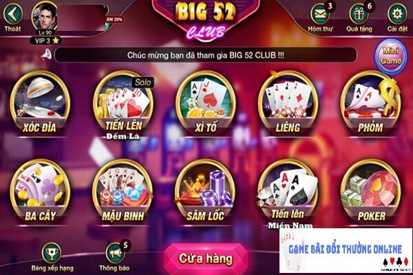 Kho game Big52 Club gamebaidoithuongonlinelive