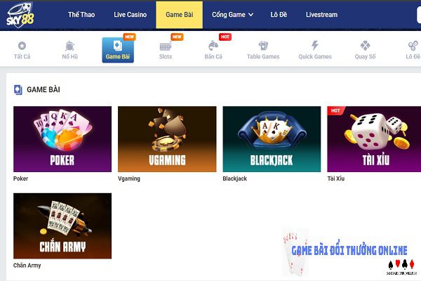 Kho game Sky88 gamebaidoithuongonlinelive
