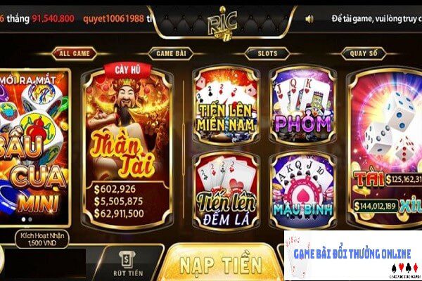 Kho trò chơi Ric Win gamebaidoithuongonlinelive